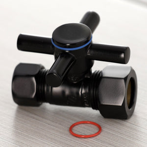Concord CC44450DX 5/8-Inch OD Comp x 1/2-Inch OD Comp Quarter-Turn Straight Stop Valve, Matte Black