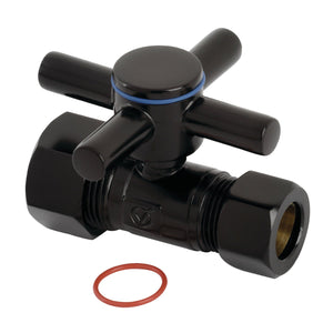 Concord CC44450DX 5/8-Inch OD Comp x 1/2-Inch OD Comp Quarter-Turn Straight Stop Valve, Matte Black