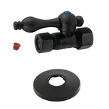 CC44450K 5/8-Inch OD Comp x 1/2-Inch OD Comp Quarter-Turn Straight Stop Valve with Flange, Matte Black