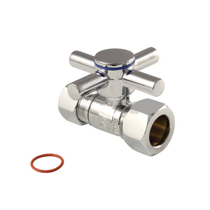 Concord CC44451DX 5/8-Inch OD Comp x 1/2-Inch OD Comp Quarter-Turn Straight Stop Valve, Polished Chrome