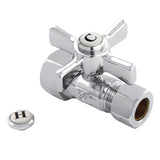 Millennium CC44451ZX 5/8-Inch OD Comp x 1/2-Inch OD Comp Quarter-Turn Straight Stop Valve, Polished Chrome