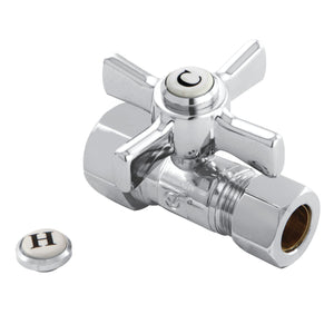 Millennium CC44451ZX 5/8-Inch OD Comp x 1/2-Inch OD Comp Quarter-Turn Straight Stop Valve, Polished Chrome
