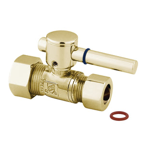 Concord CC44452DL 5/8-Inch OD Comp x 1/2-Inch OD Comp Quarter-Turn Straight Stop Valve, Polished Brass