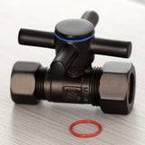 Concord CC44455DX 5/8-Inch OD Comp x 1/2-Inch OD Comp Quarter-Turn Straight Stop Valve, Oil Rubbed Bronze