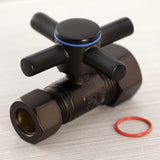 Concord CC44455DX 5/8-Inch OD Comp x 1/2-Inch OD Comp Quarter-Turn Straight Stop Valve, Oil Rubbed Bronze