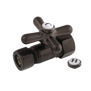 Vintage CC44455X 5/8-Inch OD Comp x 1/2-Inch OD Comp Quarter-Turn Straight Stop Valve, Oil Rubbed Bronze
