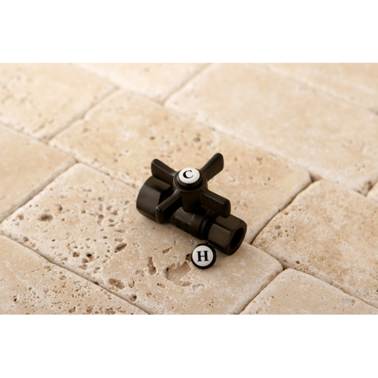 Millennium CC44455ZX 5/8-Inch OD Comp x 1/2-Inch OD Comp Quarter-Turn Straight Stop Valve, Oil Rubbed Bronze