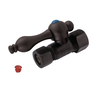 Vintage CC44455 5/8-Inch OD Comp x 1/2-Inch OD Comp Quarter-Turn Straight Stop Valve, Oil Rubbed Bronze
