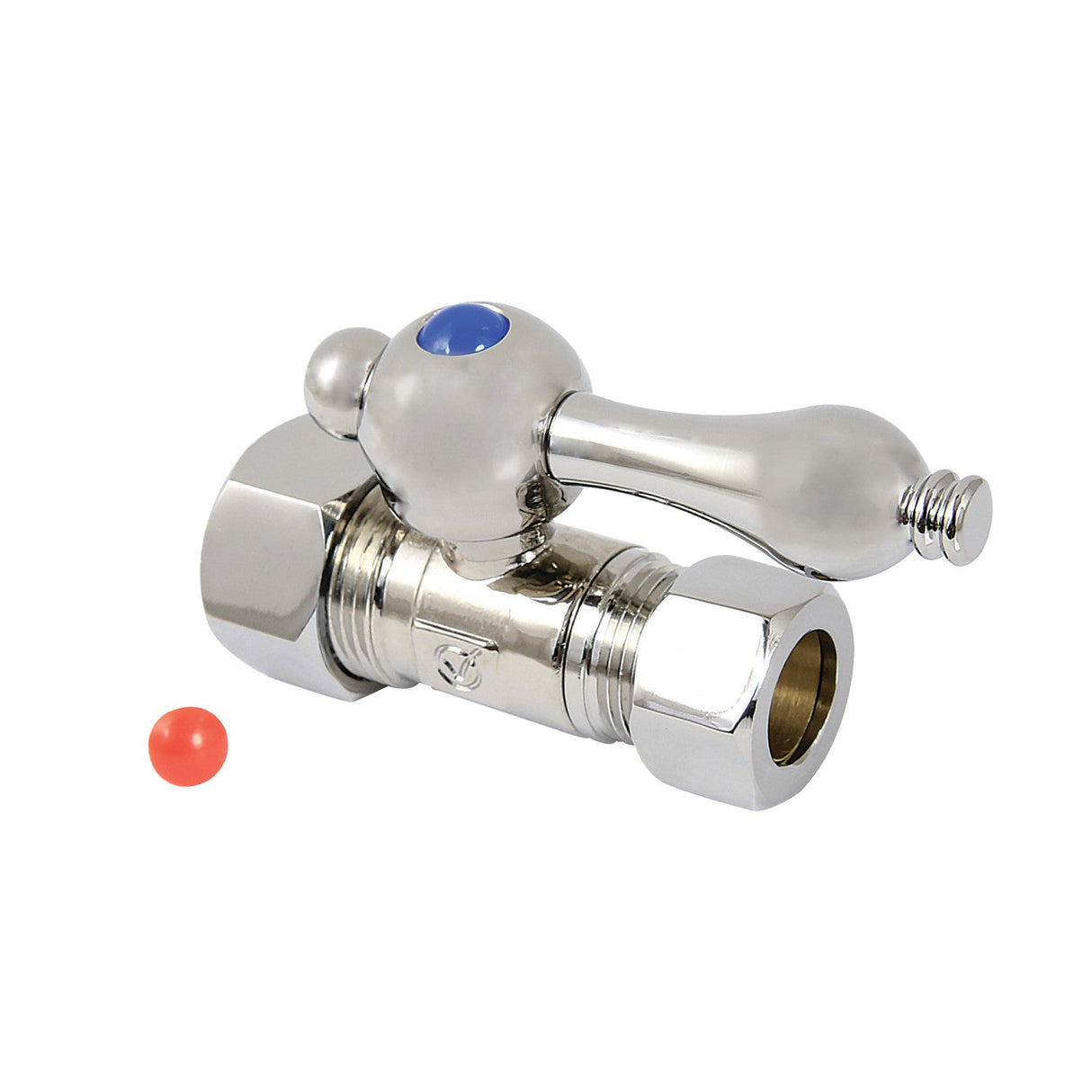 Vintage CC44456 5/8-Inch OD Comp x 1/2-Inch OD Comp Quarter-Turn Straight Stop Valve, Polished Nickel
