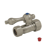 Vintage CC44458 5/8-Inch OD Comp x 1/2-Inch OD Comp Quarter-Turn Straight Stop Valve, Brushed Nickel