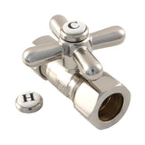 Vintage CC44458X 5/8-Inch OD Comp x 1/2-Inch OD Comp Quarter-Turn Straight Stop Valve, Brushed Nickel
