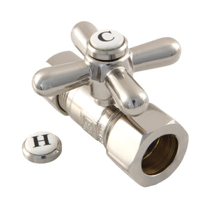 Vintage CC44458X 5/8-Inch OD Comp x 1/2-Inch OD Comp Quarter-Turn Straight Stop Valve, Brushed Nickel