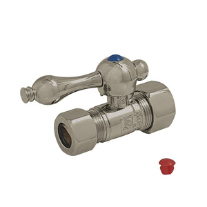 Vintage CC44458 5/8-Inch OD Comp x 1/2-Inch OD Comp Quarter-Turn Straight Stop Valve, Brushed Nickel