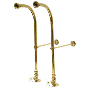 Vintage CC452CX Rigid Freestand Supplies with Stops and Cross Handles, Polished Brass