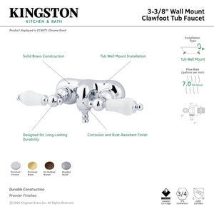 Vintage CC45T8 Two-Handle 2-Hole Tub Wall Mount Clawfoot Tub Faucet, Brushed Nickel