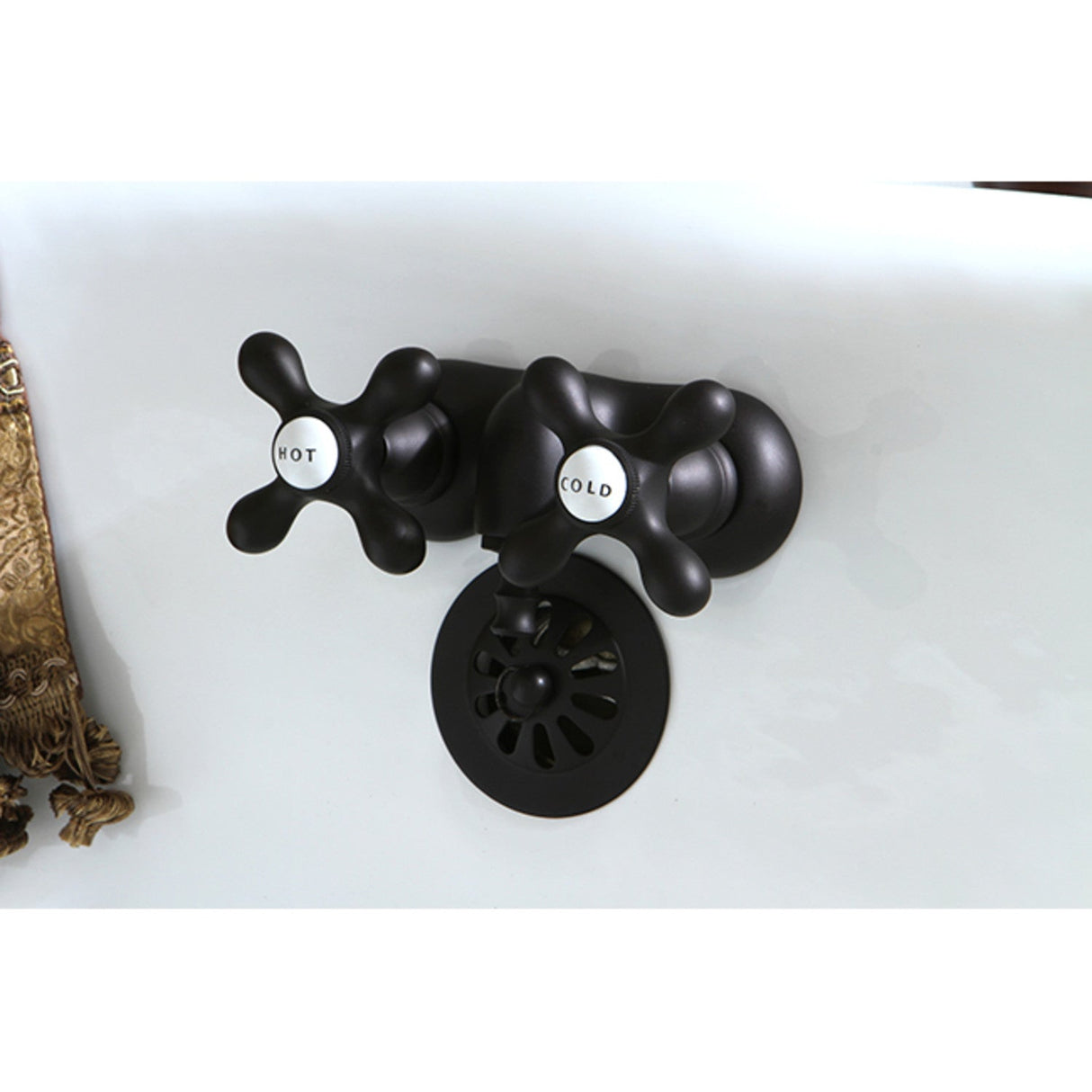 Vintage CC47T5 Two-Handle 2-Hole Tub Wall Mount Clawfoot Tub Faucet, Oil Rubbed Bronze
