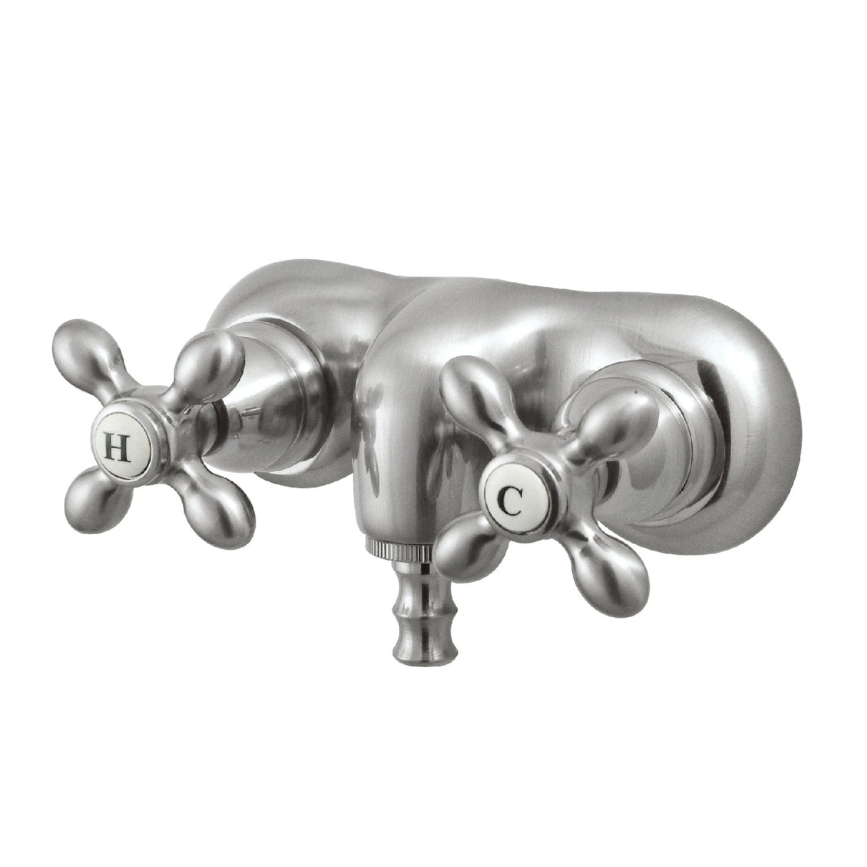 Vintage CC47T8 Two-Handle 2-Hole Tub Wall Mount Clawfoot Tub Faucet, Brushed Nickel