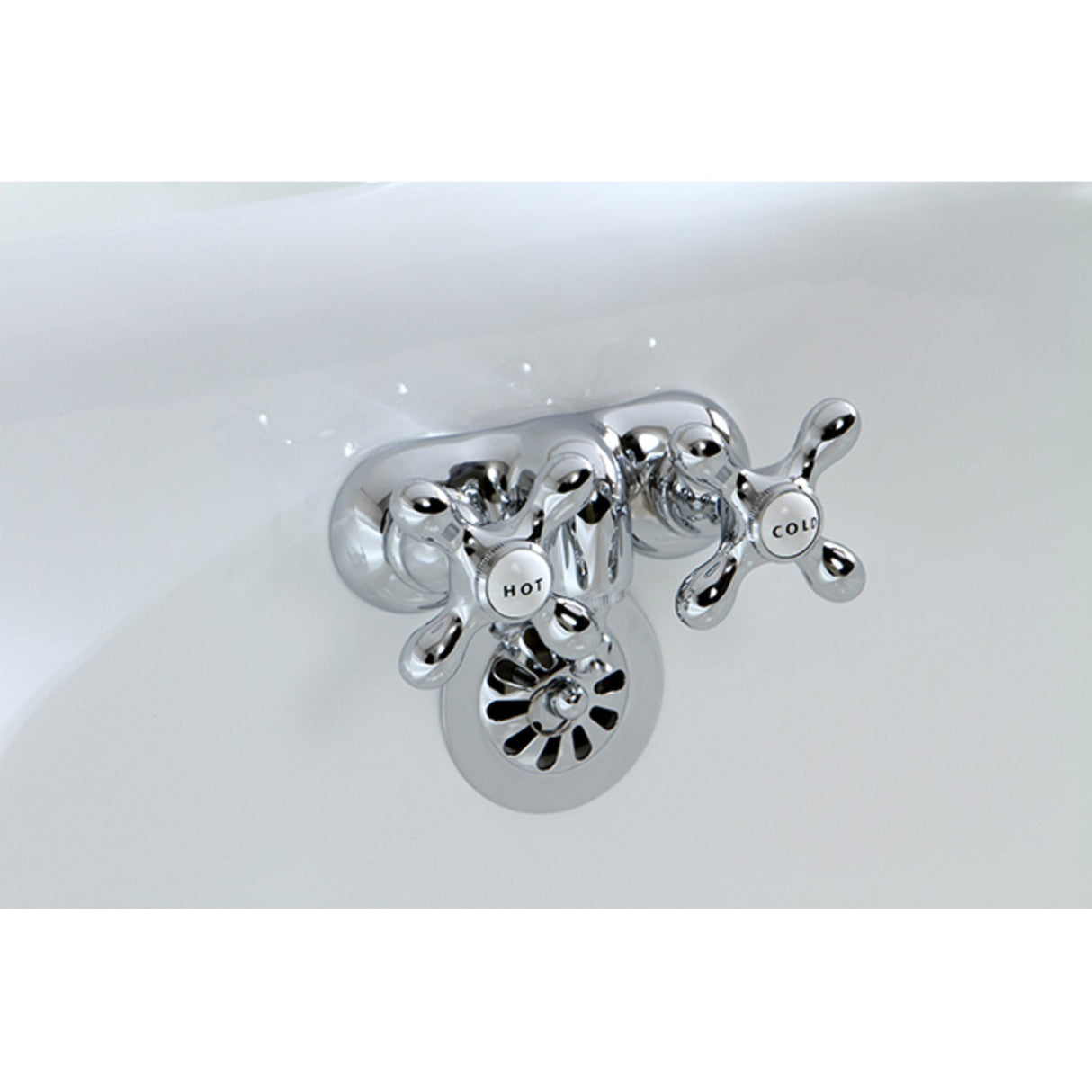 Vintage CC48T1 Two-Handle 2-Hole Tub Wall Mount Clawfoot Tub Faucet, Polished Chrome