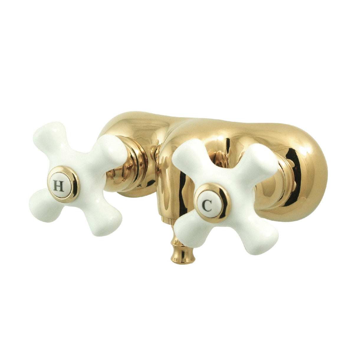 Vintage CC49T2 Two-Handle 2-Hole Tub Wall Mount Clawfoot Tub Faucet, Polished Brass