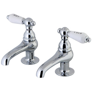 Vintage CC4L1 Two-Handle Deck Mount Basin Tap Faucet, Polished Chrome