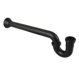 Vintage CC5120MB 1-1/2 Inch Decor P-Trap with Bell Flange, 19 Inch Length, 18 Gauge, Matte Black