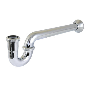 Vintage CC5121 1-1/2 Inch Decor P-Trap with Bell Flange, 19 Inch Length, 18 Gauge, Polished Chrome
