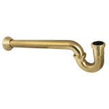 Vintage CC5127 1-1/2 Inch Decor P-Trap with Bell Flange, 19 Inch Length, 18 Gauge, Brushed Brass
