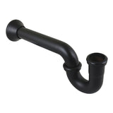 Vintage CC5180MB 1-1/4 Inch Decor P-Trap with Bell Flange, 18 Inch Length, 18 Gauge, Matte Black