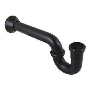 Vintage CC5180MB 1-1/4 Inch Decor P-Trap with Bell Flange, 18 Inch Length, 18 Gauge, Matte Black
