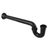 Vintage CC5240MB 1-1/4 (or 1-1/2) x 1-1/2 Inch Decor P-Trap with Bell Flange, 19 Inch Length, 18 Gauge, Matte Black