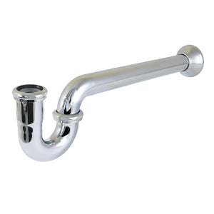 Vintage CC5241 1-1/4 (or 1-1/2) x 1-1/2 Inch Decor P-Trap with Bell Flange, 19 Inch Length, 18 Gauge, Polished Chrome