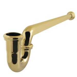 Vintage CC5242 1-1/4 (or 1-1/2) x 1-1/2 Inch Decor P-Trap with Bell Flange, 19 Inch Length, 18 Gauge, Polished Brass