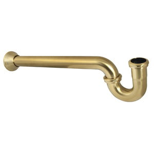 Vintage CC5247 1-1/4 (or 1-1/2) x 1-1/2 Inch Decor P-Trap with Bell Flange, 19 Inch Length, 18 Gauge, Brushed Brass