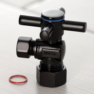Concord CC53300DX 5/8-Inch OD Comp x 3/8-Inch OD Comp Quarter-Turn Angle Stop Valve, Matte Black