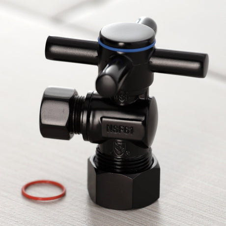 Concord CC53300DX 5/8-Inch OD Comp x 3/8-Inch OD Comp Quarter-Turn Angle Stop Valve, Matte Black