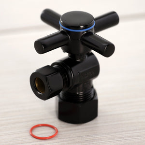 Concord CC53300DX 5/8-Inch OD Comp x 3/8-Inch OD Comp Quarter-Turn Angle Stop Valve, Matte Black