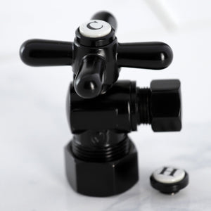 Vintage CC53300X 5/8-Inch OD Comp x 3/8-Inch OD Comp Quarter-Turn Angle Stop Valve, Matte Black