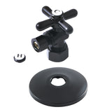 CC53300XK 5/8-Inch OD Comp x 3/8-Inch OD Comp Quarter-Turn Angle Stop Valve with Flange, Matte Black