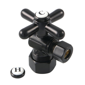 Vintage CC53300X 5/8-Inch OD Comp x 3/8-Inch OD Comp Quarter-Turn Angle Stop Valve, Matte Black