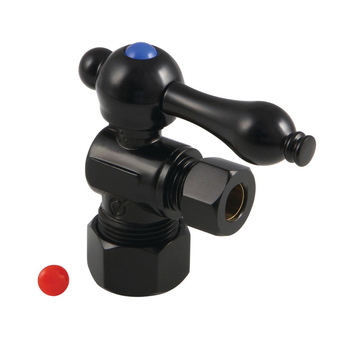 Vintage CC53300 5/8-Inch OD Comp x 3/8-Inch OD Comp Quarter-Turn Angle Stop Valve, Matte Black