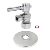 CC53301DLK 5/8-Inch OD Comp x 3/8-Inch OD Comp Quarter-Turn Angle Stop Valve with Flange, Polished Chrome