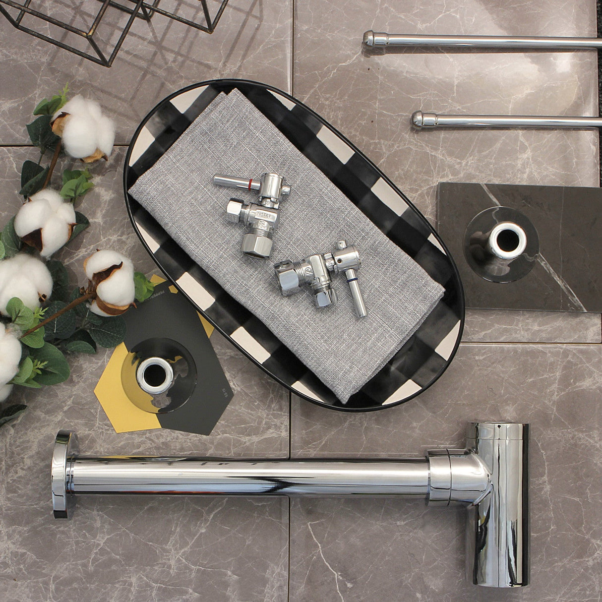 Trimscape CC53301DLLKB30 Contemporary Plumbing Sink Trim Kit with Bottle Trap, Polished Chrome