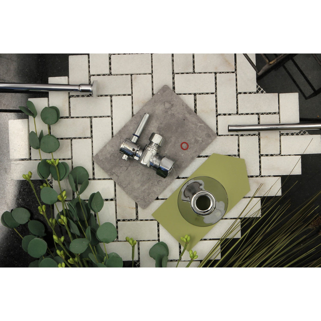 Trimscape CC53301DLTKF20 Contemporary Plumbing Toilet Trim Kit, Polished Chrome