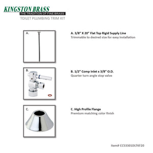 Trimscape CC53301DLTKF20 Contemporary Plumbing Toilet Trim Kit, Polished Chrome