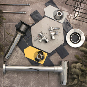 Trimscape CC53301DLVKB30 Contemporary Plumbing Sink Trim Kit with Bottle Trap and Drain, Polished Chrome