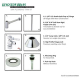 Trimscape CC53301DLVKB30 Contemporary Plumbing Sink Trim Kit with Bottle Trap and Drain, Polished Chrome