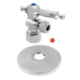 CC53301TLK 5/8-Inch OD Comp x 3/8-Inch OD Comp Quarter-Turn Angle Stop Valve with Flange, Polished Chrome