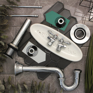 Trimscape CC53301VKB30 Traditional Plumbing Sink Trim Kit with P-Trap and Drain, Polished Chrome