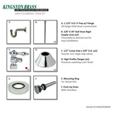 Trimscape CC53301VOKB30 Traditional Plumbing Sink Trim Kit with P-Trap and Overflow Drain, Polished Chrome