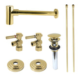 Trimscape CC53302DLTRMK1 Traditional Plumbing Sink Trim Kit with P-Trap and Drain (No Overflow), Polished Brass